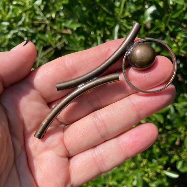 Bronze Solid Circle Brooch