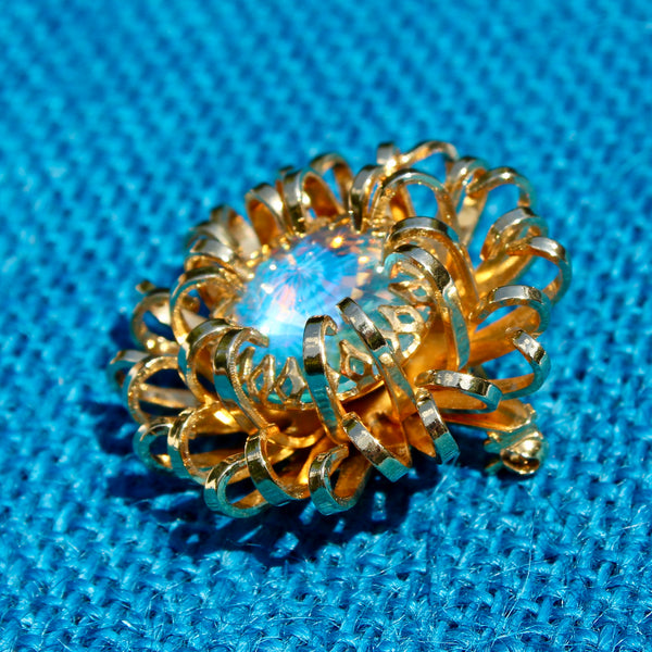 Sarah Coventry Mystic Rivoli Blue Brooch 1969