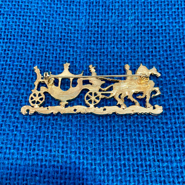 Gold Cinderella or Royal Carriage Brooch