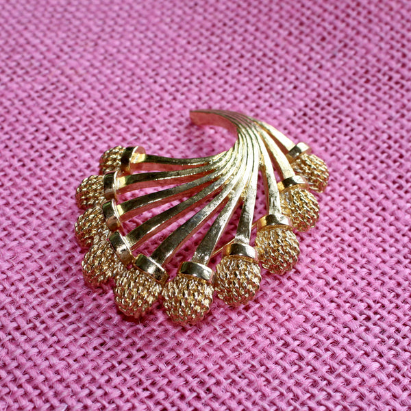 Monet Braided Spray or Fan Brooch