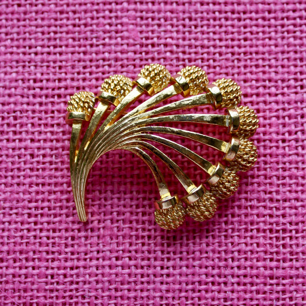 Monet Braided Spray or Fan Brooch