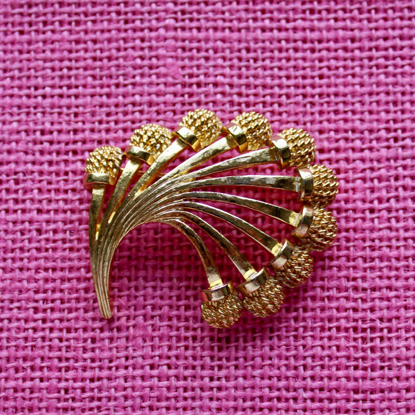 Monet Braided Spray or Fan Brooch