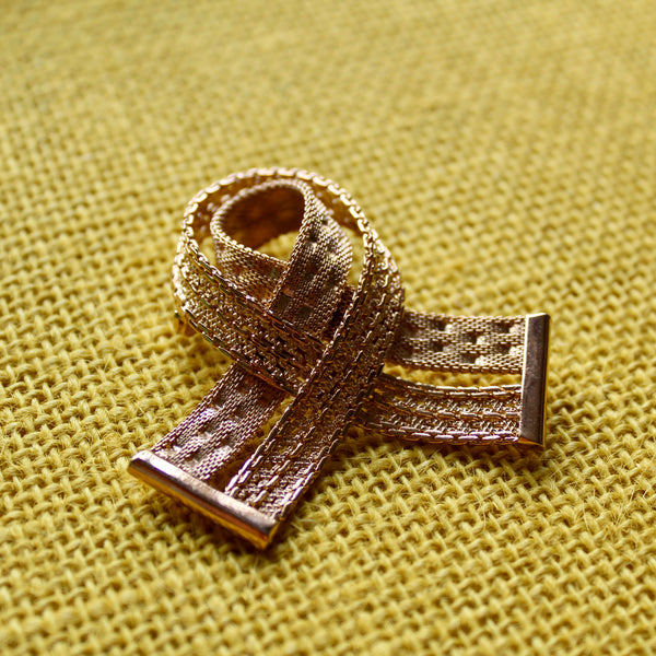 Memorial Ribbon Brooch 1980s