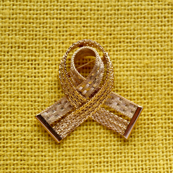 Memorial Ribbon Brooch 1980s