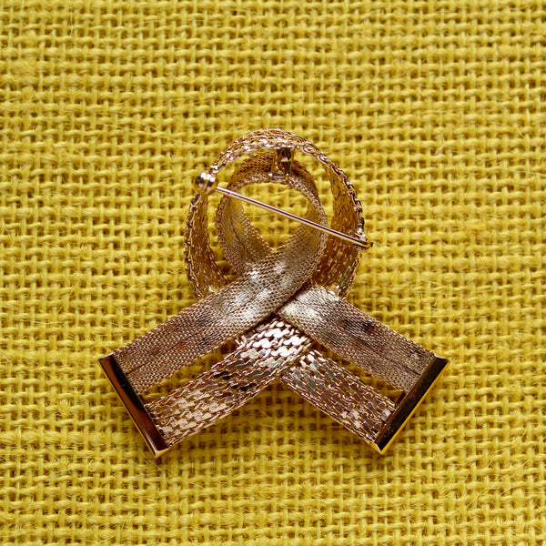 Memorial Ribbon Brooch 1980s