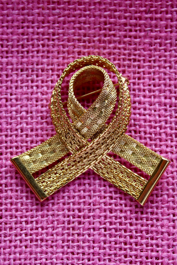 Memorial Ribbon Brooch 1980s