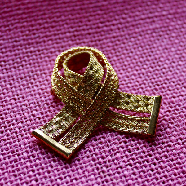 Memorial Ribbon Brooch 1980s