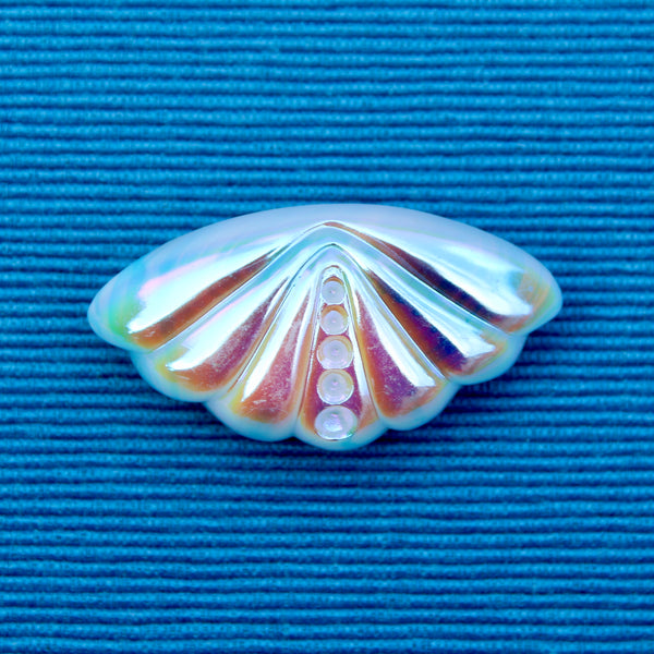 Czech Glass Rainbow Shell