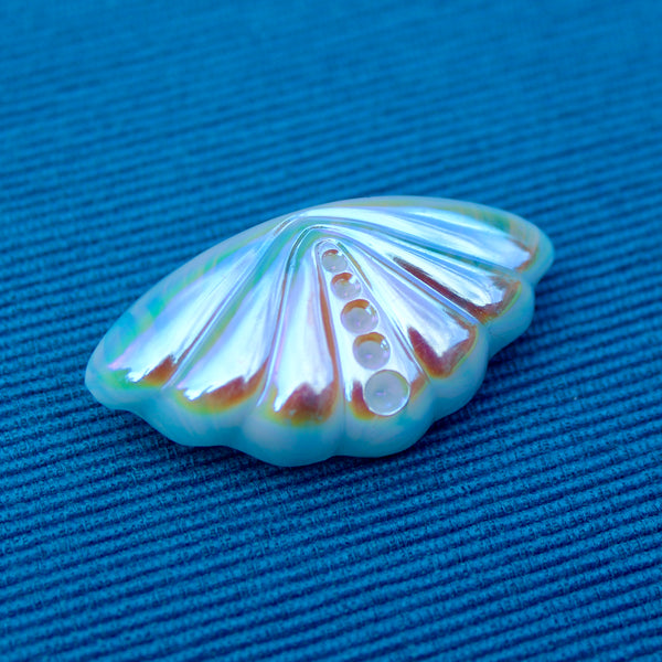 Czech Glass Rainbow Shell