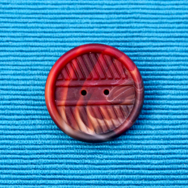 Czech Glass Red Button Bow Brooches