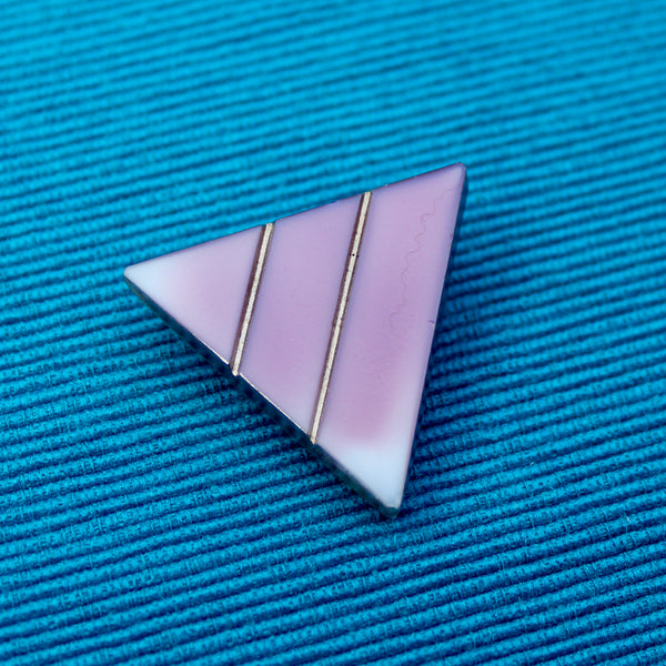 Czech Glass Purple Triangle Brooch