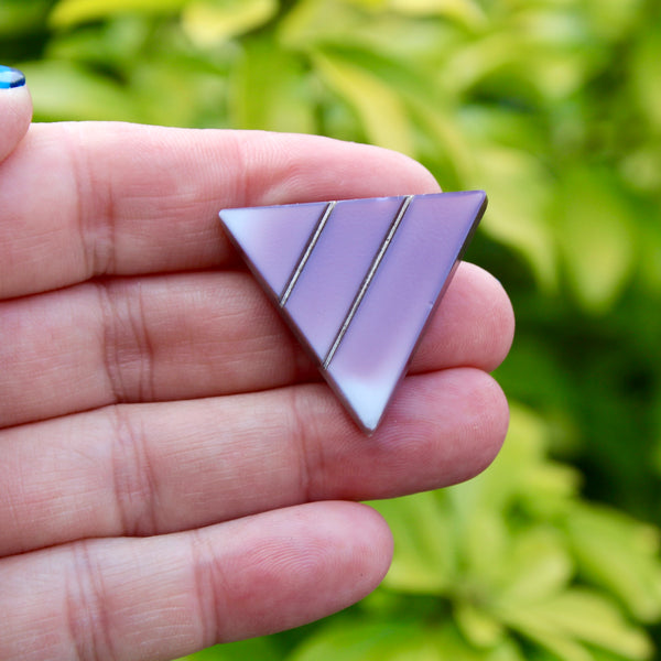 Czech Glass Purple Triangle Brooch