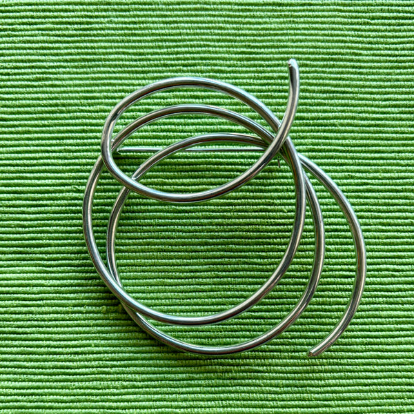 70s Abstract Silver Chrome Brooch