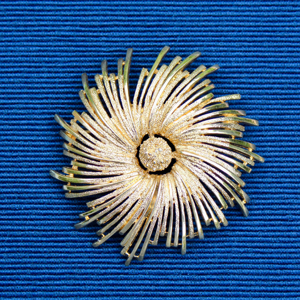 1980s Monet Modernist Flower Brooch