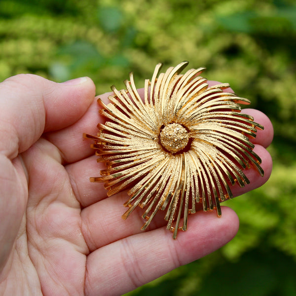 1980s Monet Modernist Flower Brooch