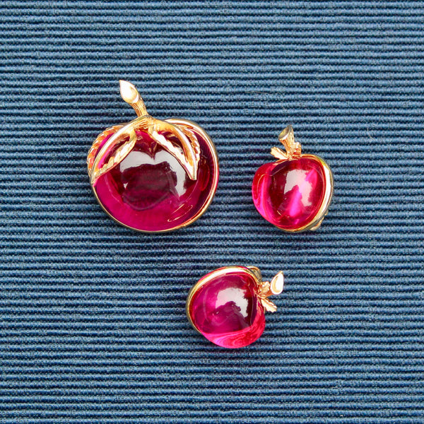 Sarah Coventry Cherry Brooch with Earrings