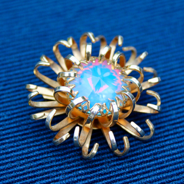 Sarah Coventry Mystic Rivoli Blue Brooch 1969