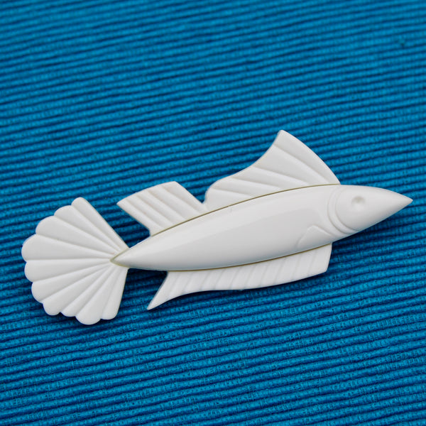 White Fish Brooch