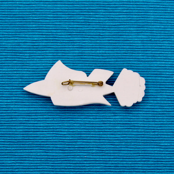 White Fish Brooch