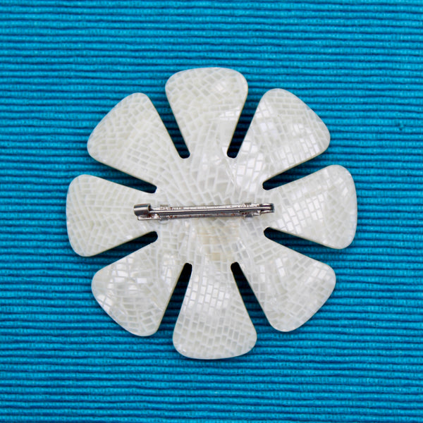 Acrylic Daisy and Poppy Flower Brooches