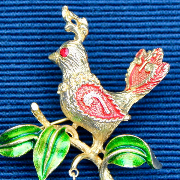 Partridge Brooch with Jewel by MYLU