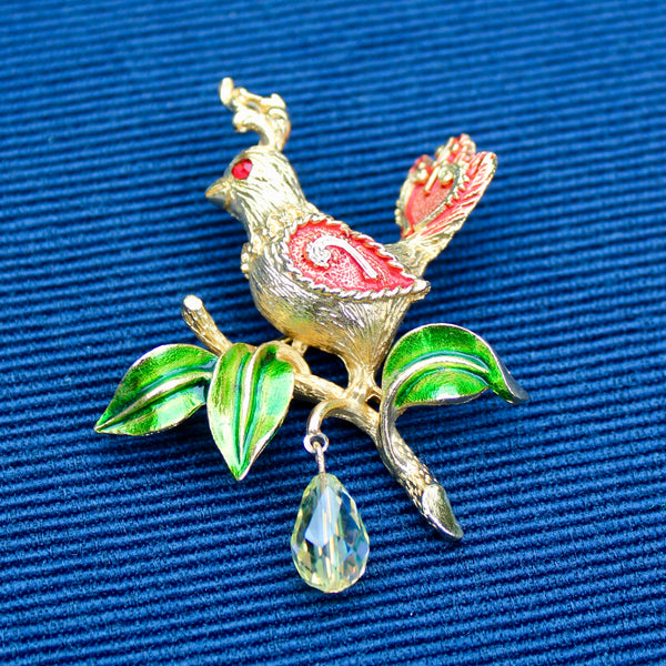 Partridge Brooch with Jewel by MYLU