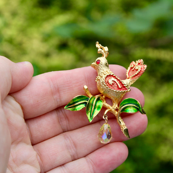 Partridge Brooch with Jewel by MYLU