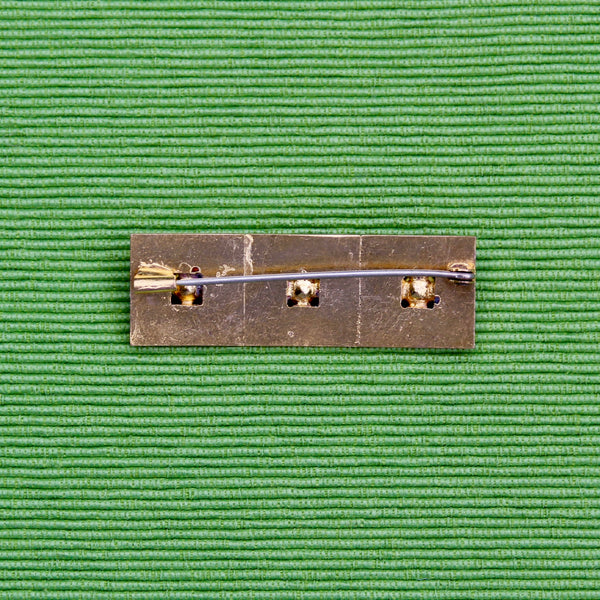 Enamel and Rhinestone Rectangle Brooch