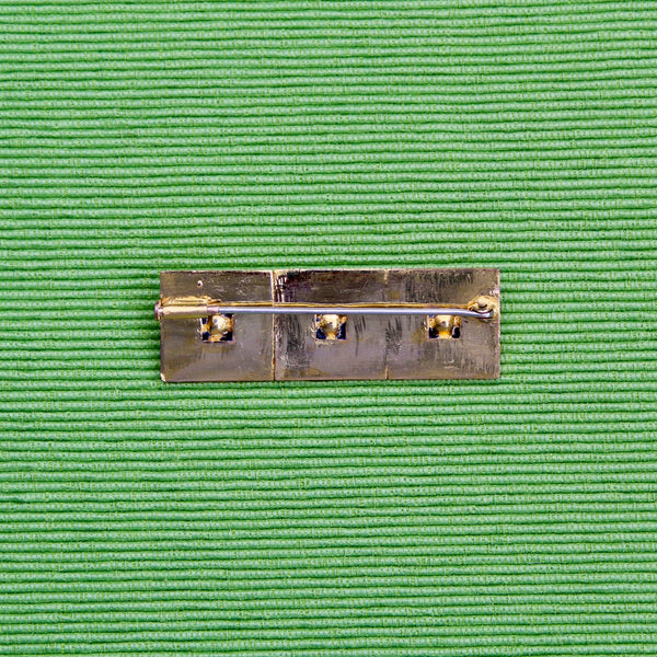 Enamel and Rhinestone Rectangle Brooch