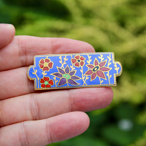 Floral Enamel Brooch