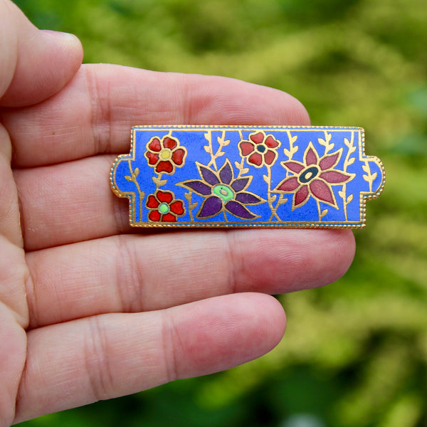 Floral Enamel Brooch