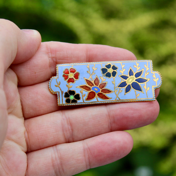 Floral Enamel Brooch