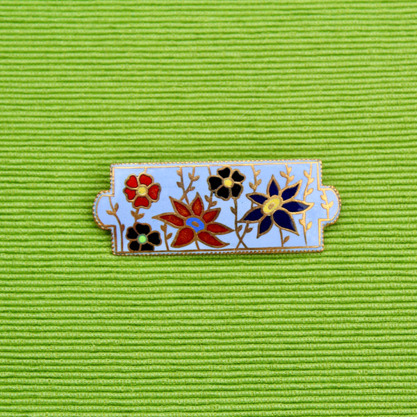 Floral Enamel Brooch