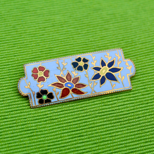 Floral Enamel Brooch