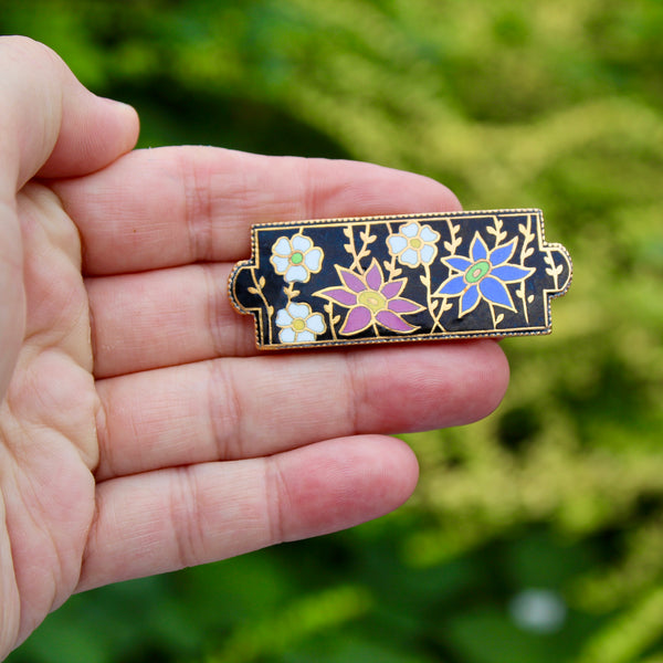 Floral Enamel Brooch