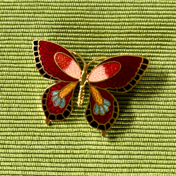 Cloisonné Enamel Butterfly Brooches
