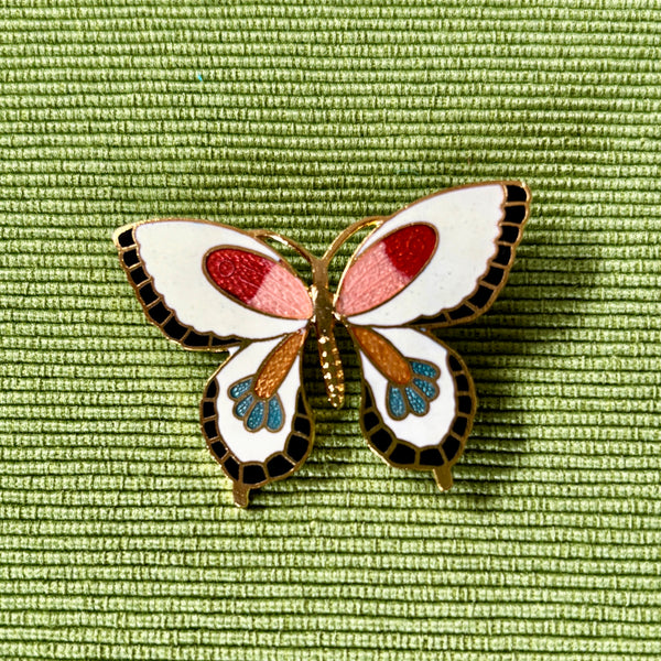 Cloisonné Enamel Butterfly Brooches