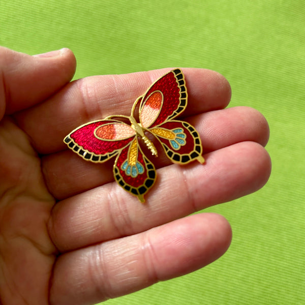 Cloisonné Enamel Butterfly Brooches