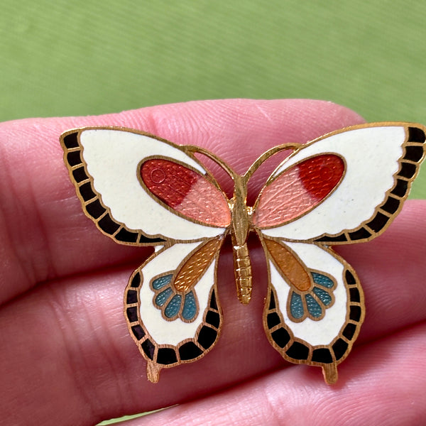 Cloisonné Enamel Butterfly Brooches