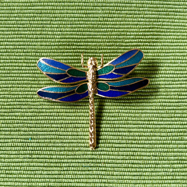 Cloisonné Enamel Dragonfly Brooches
