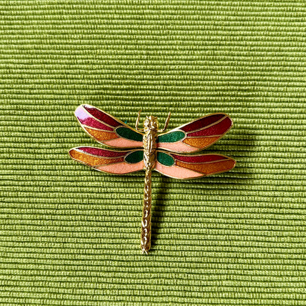 Cloisonné Enamel Dragonfly Brooches