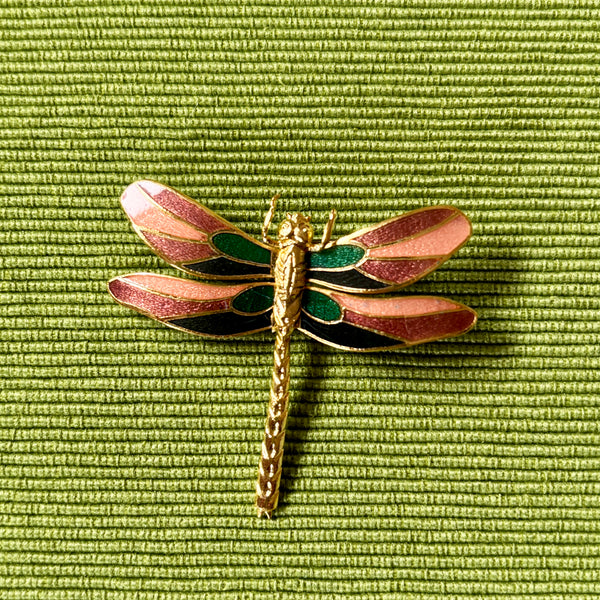 Cloisonné Enamel Dragonfly Brooches
