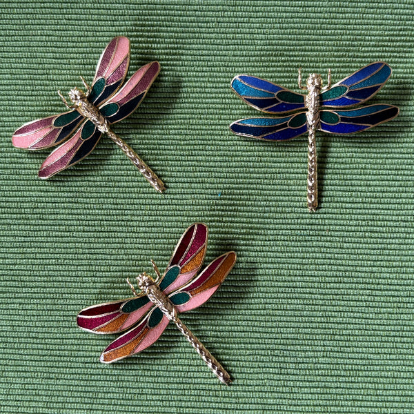 Cloisonné Enamel Dragonfly Brooches