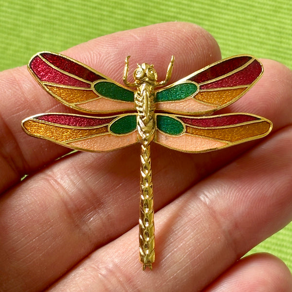 Cloisonné Enamel Dragonfly Brooches