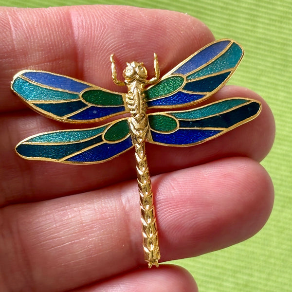 Cloisonné Enamel Dragonfly Brooches