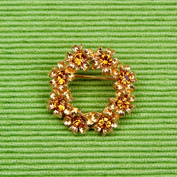 Topaz Wreath Brooch
