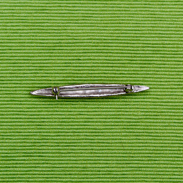 Silver Baguette Pearl Brooch