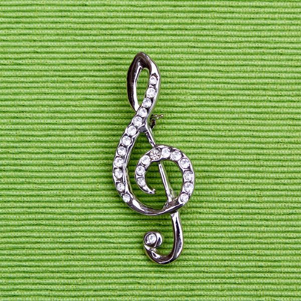 Treble Clef Music Brooch