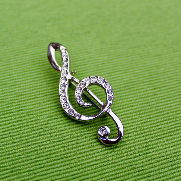 Treble Clef Music Brooch