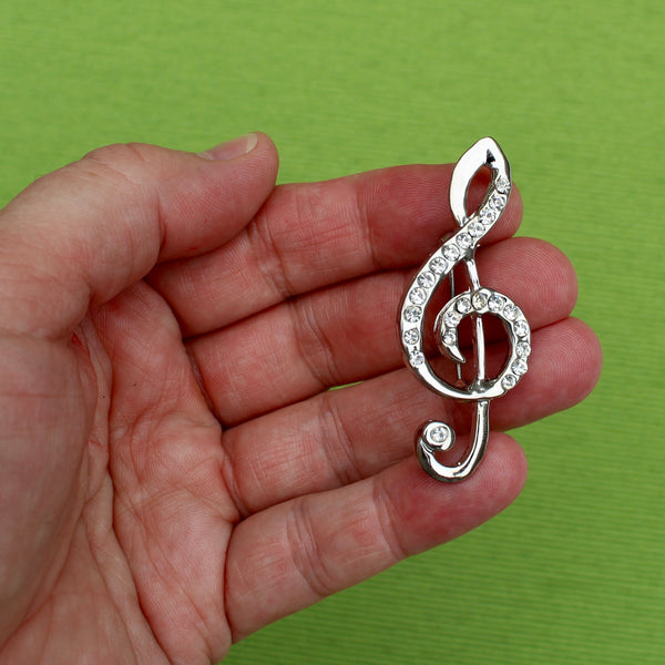 Treble Clef Music Brooch